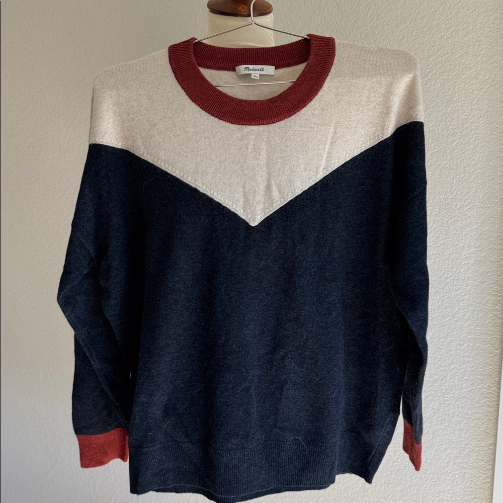 Madewell Colorblock Yoke Pullover Sweater NWT - Picture 6 of 7